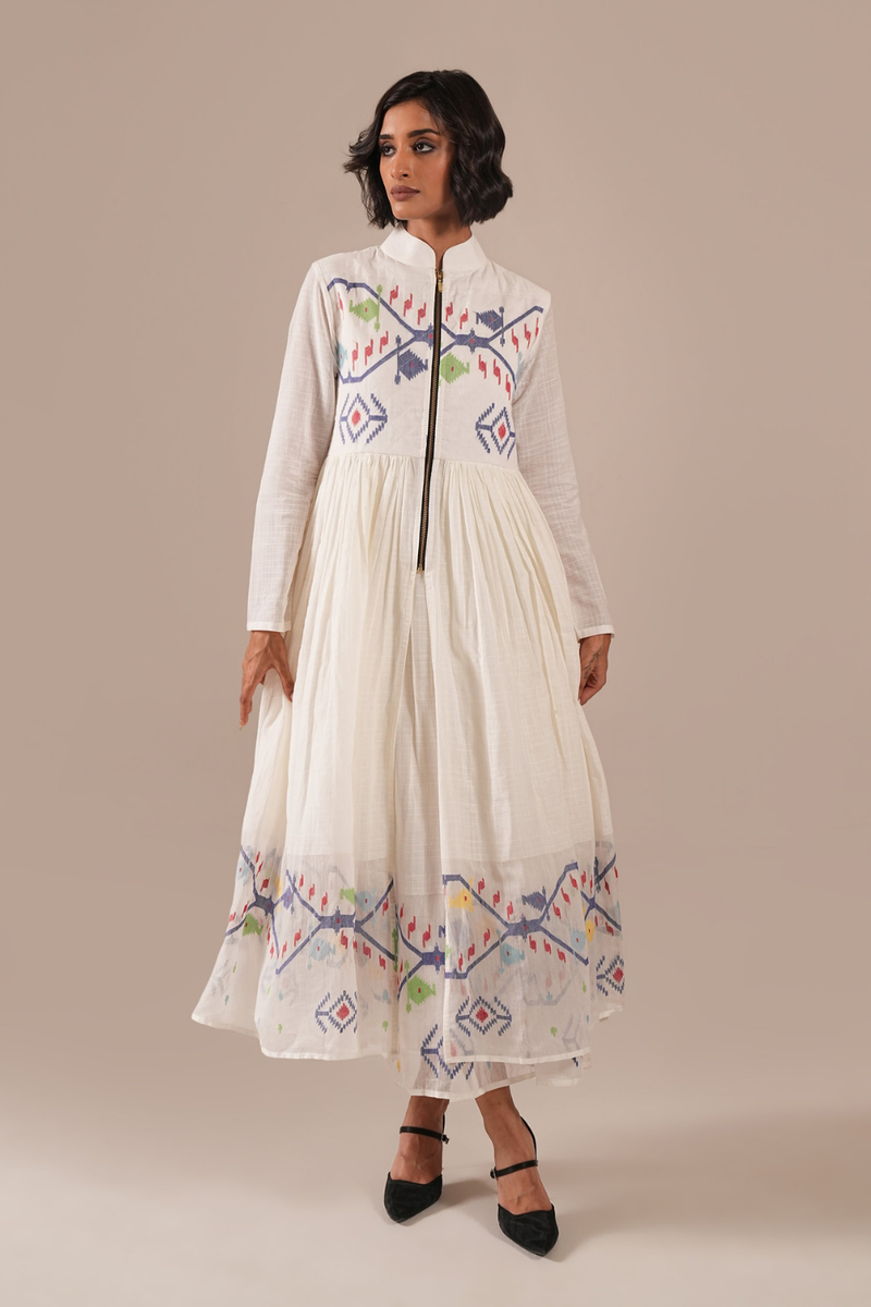 SWAN WINGS DRESS silk by Indigo Dreams in white color for women Worldwide