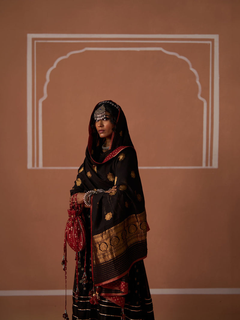 Lavanya Dupatta banarasi dupatta by SWATTI KAPOOR in black for women Worldwide