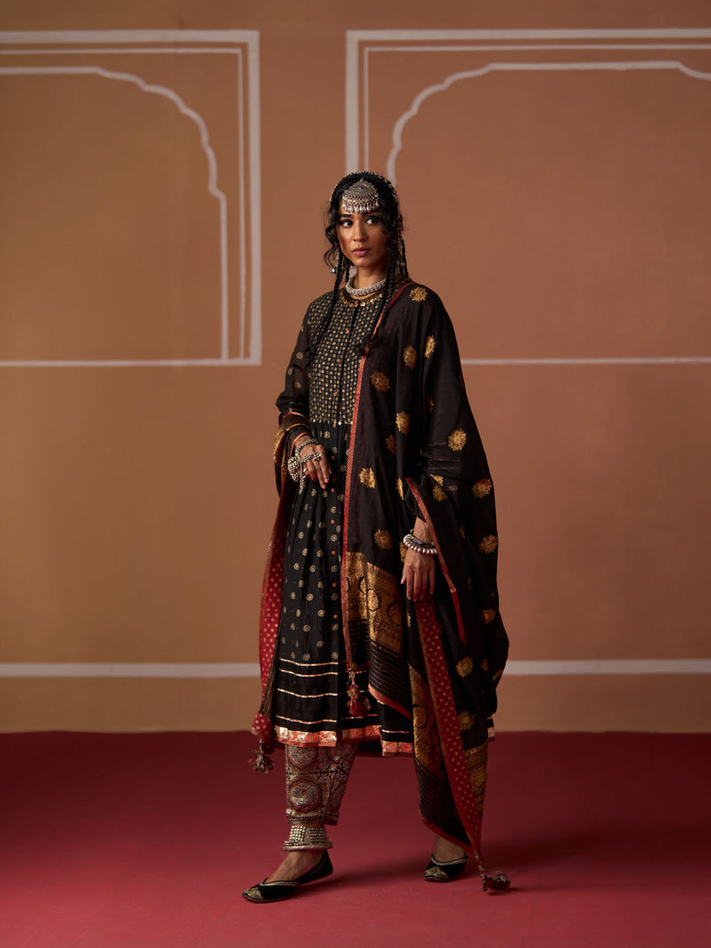 Gargi Salwar cotton pyjama/salwar by SWATTI KAPOOR in black for women Worldwide