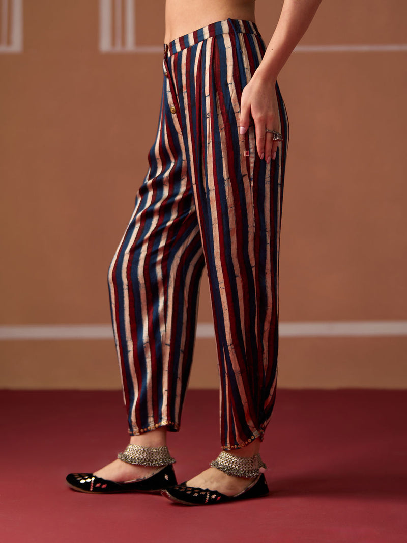 Nazar Pant satin pyjama/salwar by SWATTI KAPOOR in multi-color for women Worldwide