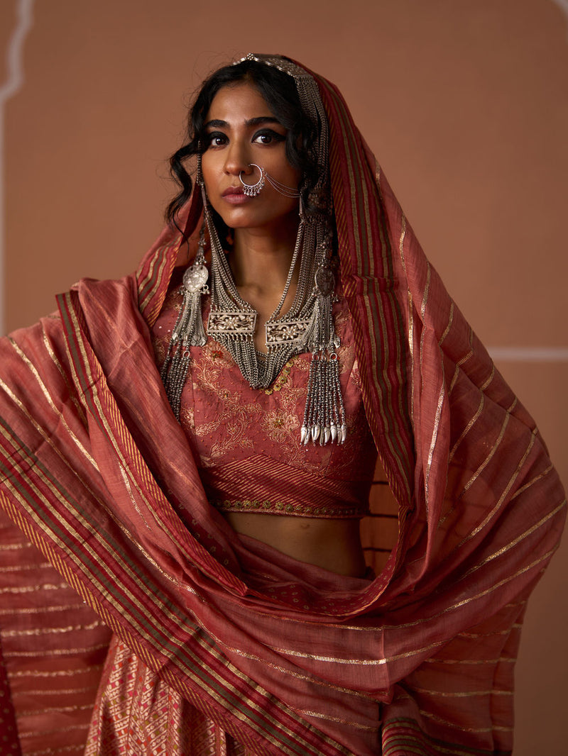 Suhana Dupatta chanderi dupatta by SWATTI KAPOOR in peach for women Worldwide