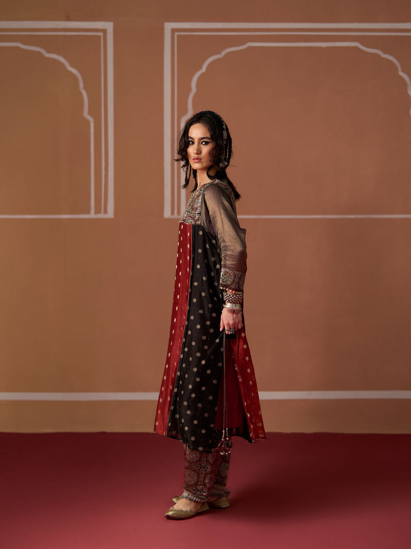 Aditi Kurta chanderi indo-western by SWATTI KAPOOR in multi-color for women Worldwide