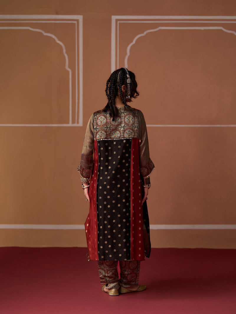 Aditi Kurta chanderi indo-western by SWATTI KAPOOR in multi-color for women Worldwide