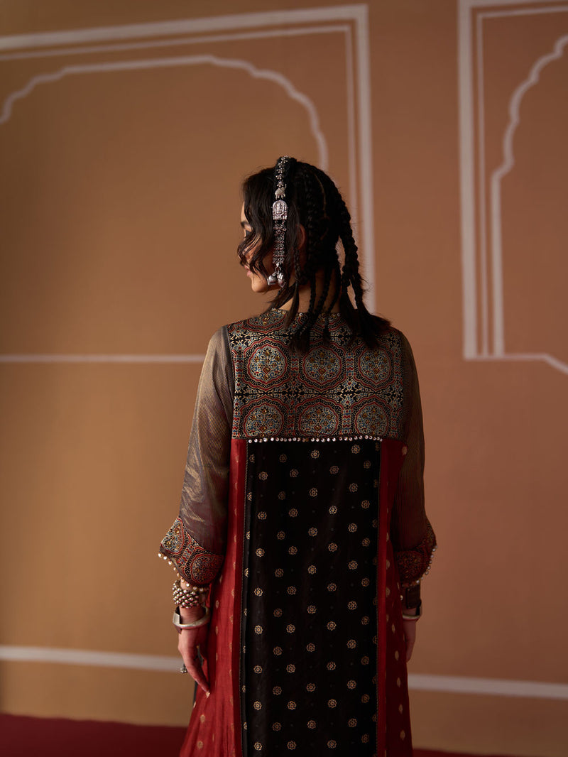 Aditi Kurta chanderi indo-western by SWATTI KAPOOR in multi-color for women Worldwide