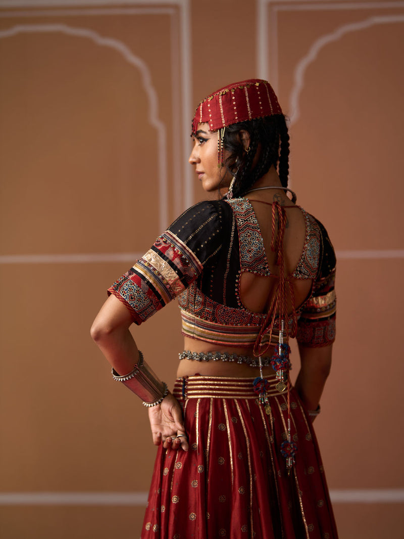 Kriti Blouse chanderi blouse by SWATTI KAPOOR in multi-color for women Worldwide