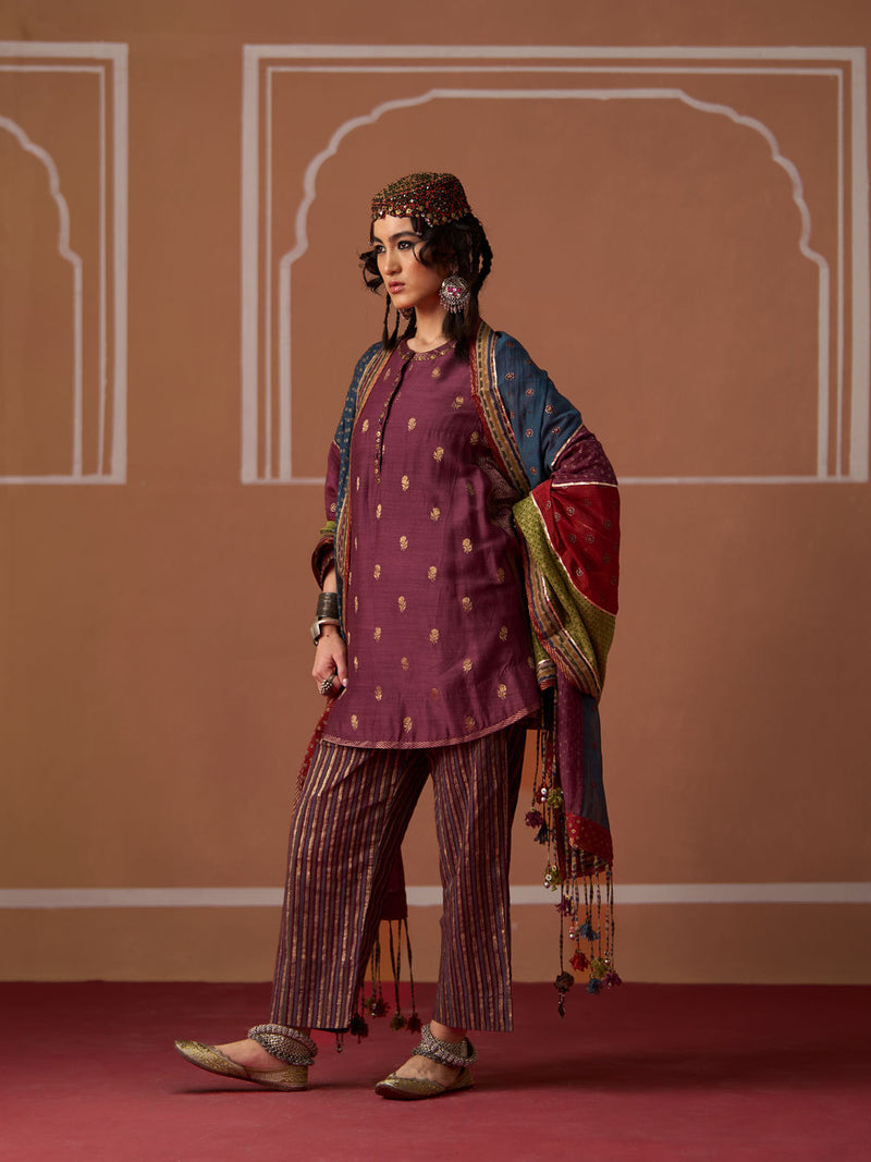 Samar Dupatta chanderi dupatta by SWATTI KAPOOR in multi-color for women Worldwide