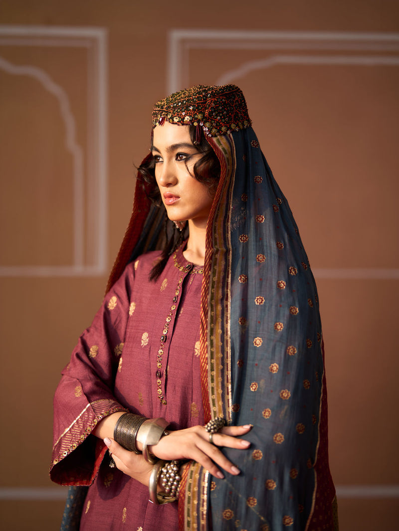 Samar Dupatta chanderi dupatta by SWATTI KAPOOR in multi-color for women Worldwide