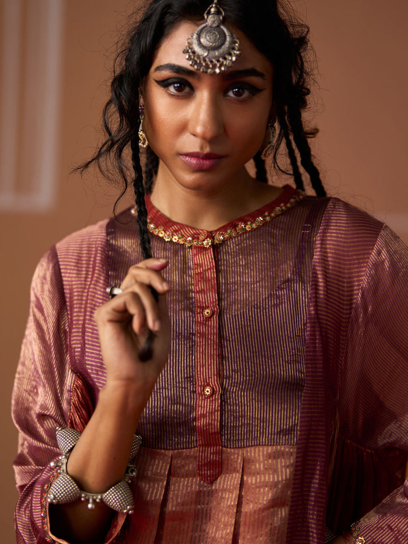 Rasha Kurta chanderi kurta/kurta set by SWATTI KAPOOR in multi-color for women Worldwide
