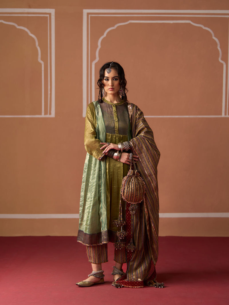 Advik Kurta chanderi kurta/kurta set by SWATTI KAPOOR in multi-color for women Worldwide