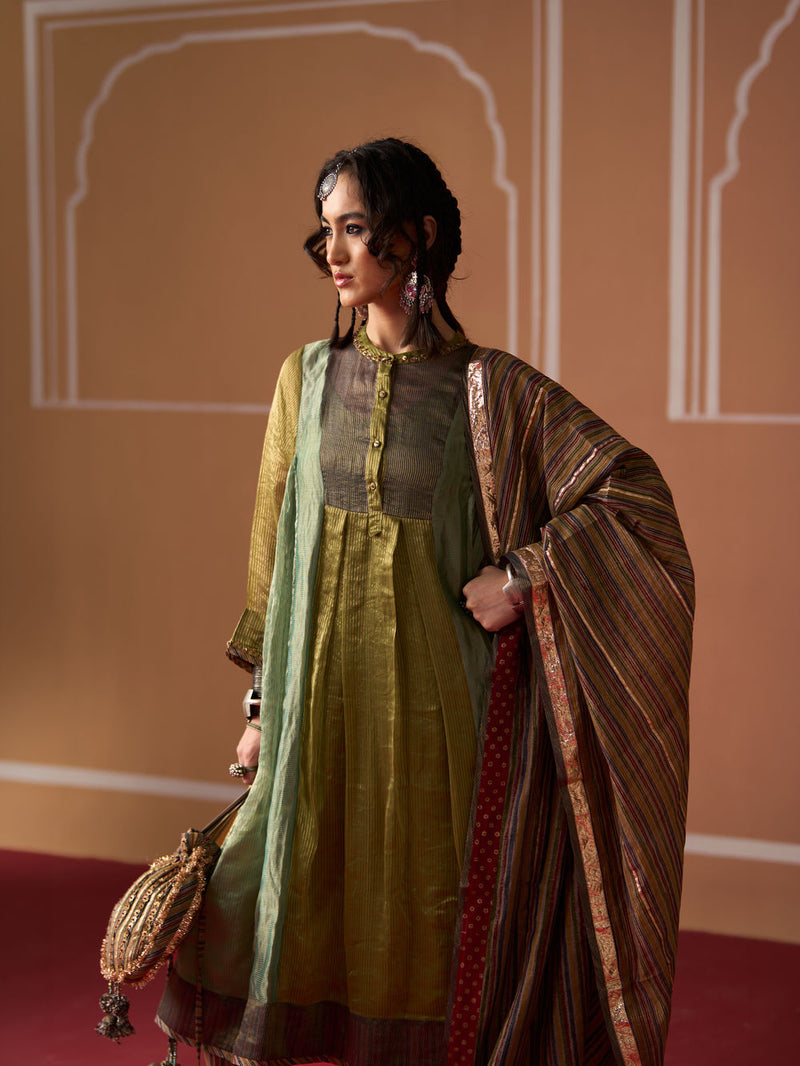 Advik Kurta chanderi kurta/kurta set by SWATTI KAPOOR in multi-color for women Worldwide