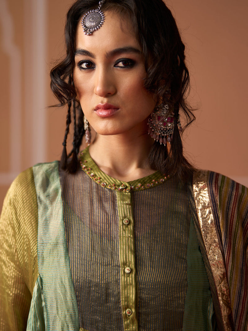 Advik Kurta chanderi kurta/kurta set by SWATTI KAPOOR in multi-color for women Worldwide