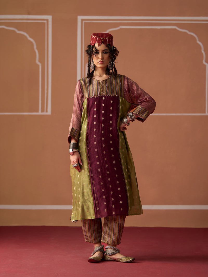 Raina Kurta chanderi indo-western by SWATTI KAPOOR in multi-color for women Worldwide