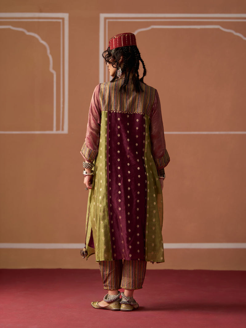 Raina Kurta chanderi indo-western by SWATTI KAPOOR in multi-color for women Worldwide