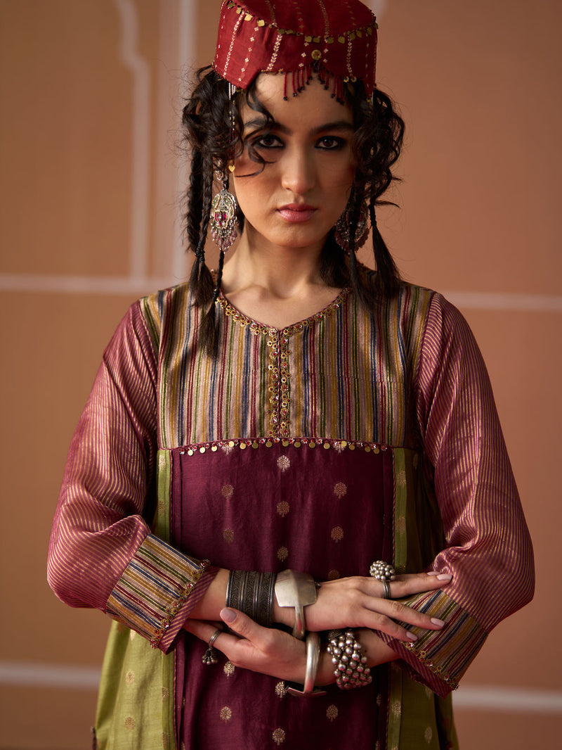 Raina Kurta chanderi indo-western by SWATTI KAPOOR in multi-color for women Worldwide
