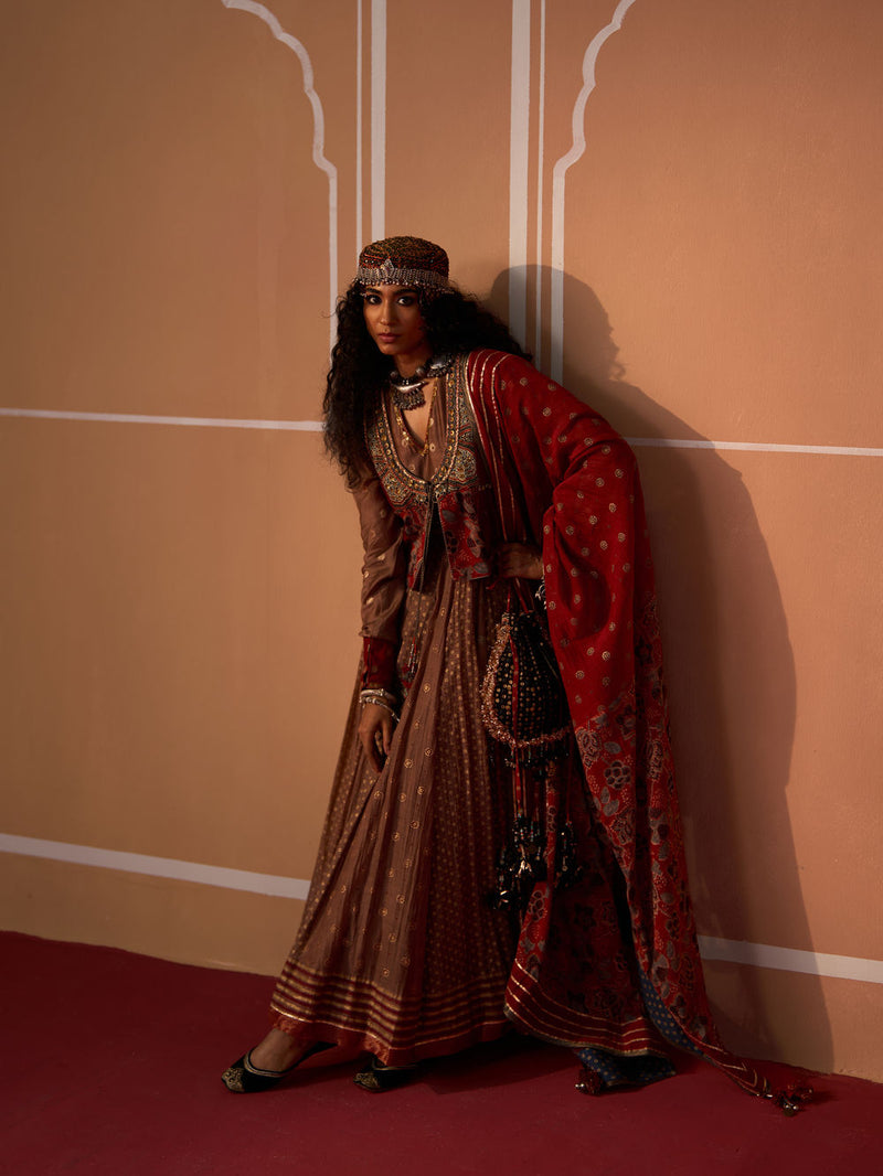 Nakul Gilet chanderi indo-western by SWATTI KAPOOR in multi-color for women Worldwide
