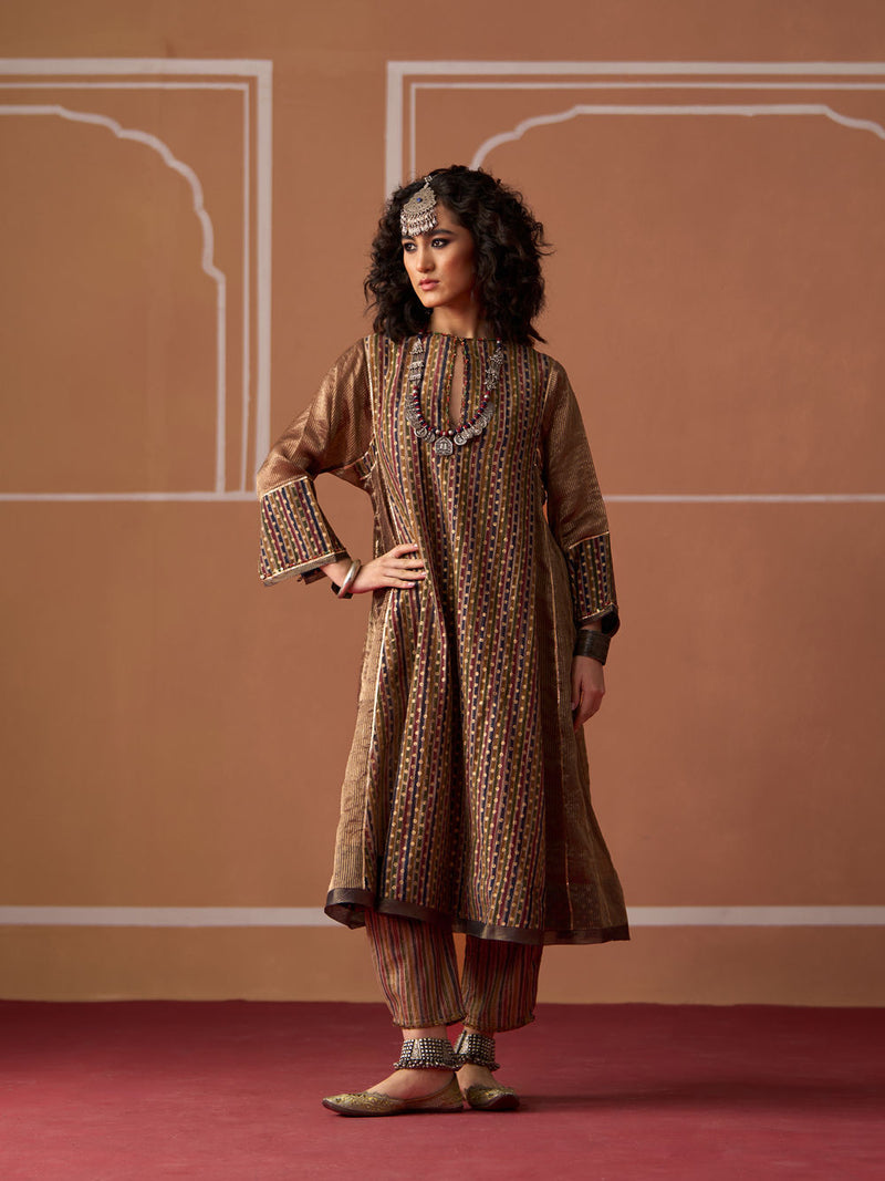Kamya Kurta chanderi kurta/kurta set by SWATTI KAPOOR in multi-color for women Worldwide