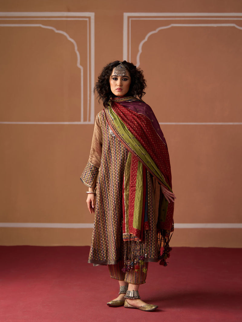 Samar Dupatta chanderi dupatta by SWATTI KAPOOR in multi-color for women Worldwide