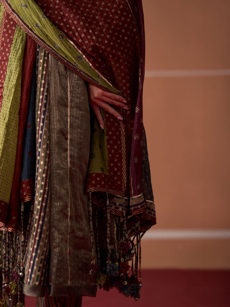 Samar Dupatta chanderi dupatta by SWATTI KAPOOR in multi-color for women Worldwide
