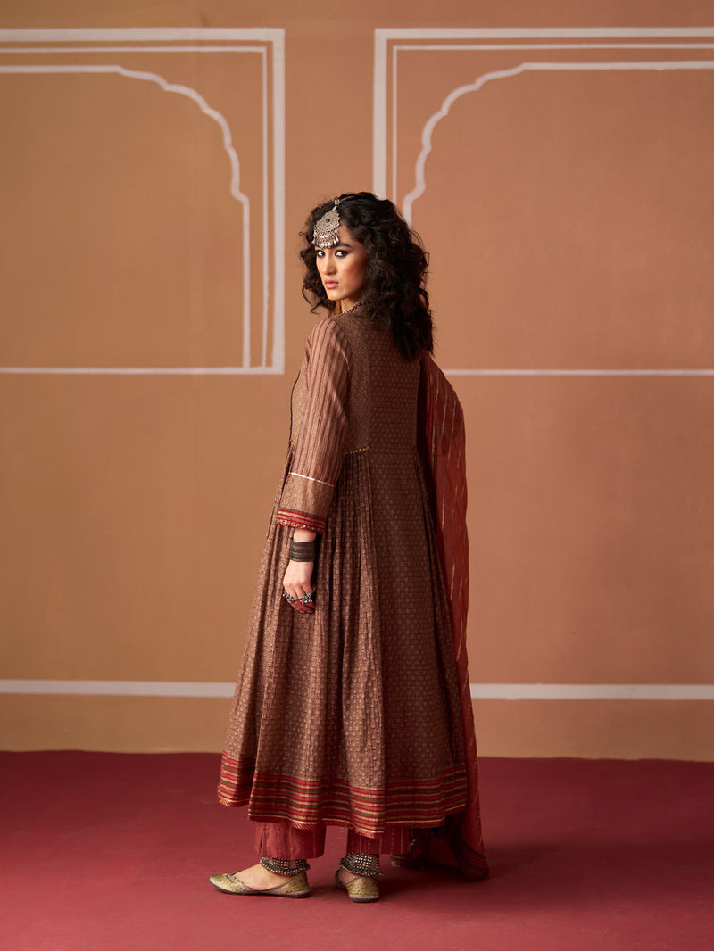 Moira Kurta chanderi kurta/kurta set by SWATTI KAPOOR in grey, rust for women Worldwide