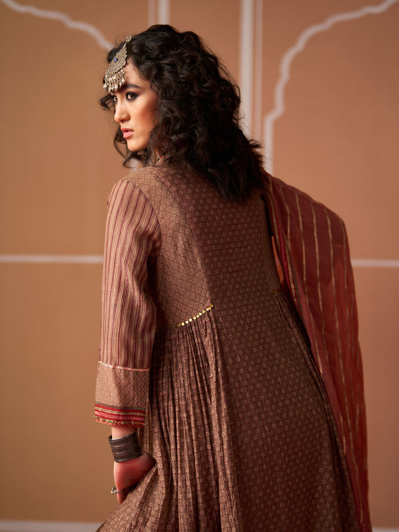 Moira Kurta chanderi kurta/kurta set by SWATTI KAPOOR in grey, rust for women Worldwide