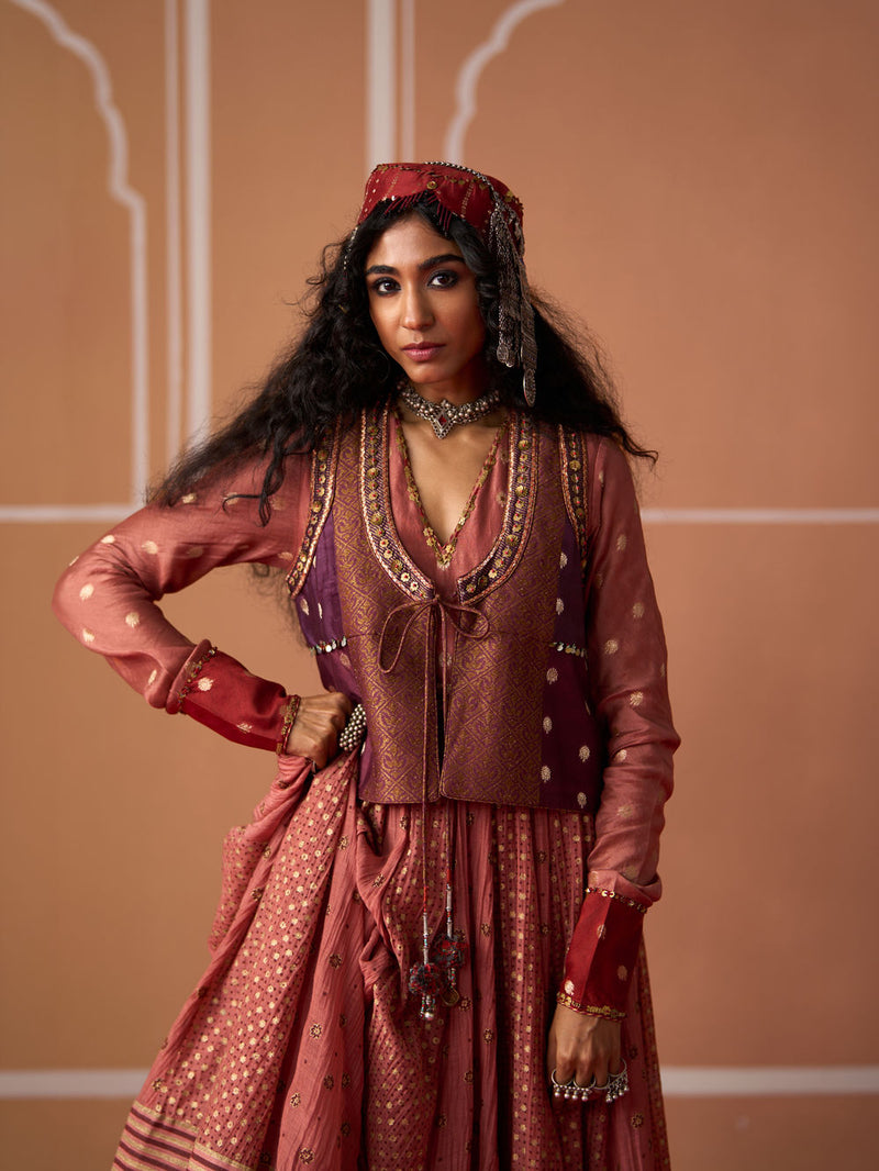 Iman Gilet chanderi indo-western by SWATTI KAPOOR in multi-color for women Worldwide