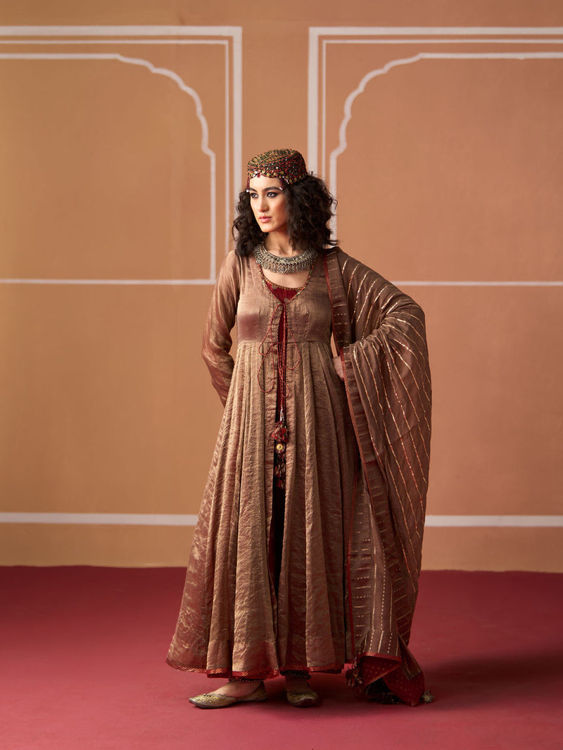 Dev Dupatta chanderi dupatta by SWATTI KAPOOR in grey for women Worldwide