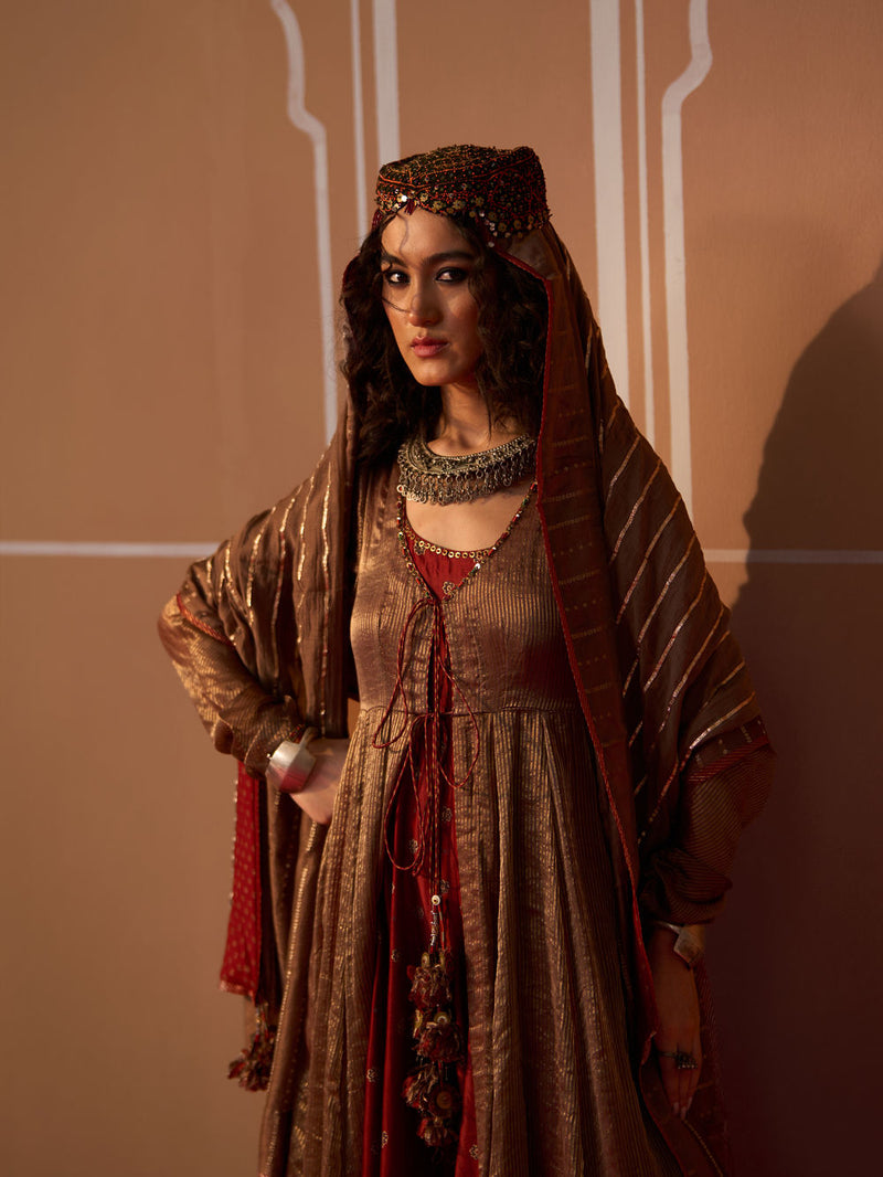Dev Dupatta chanderi dupatta by SWATTI KAPOOR in grey for women Worldwide