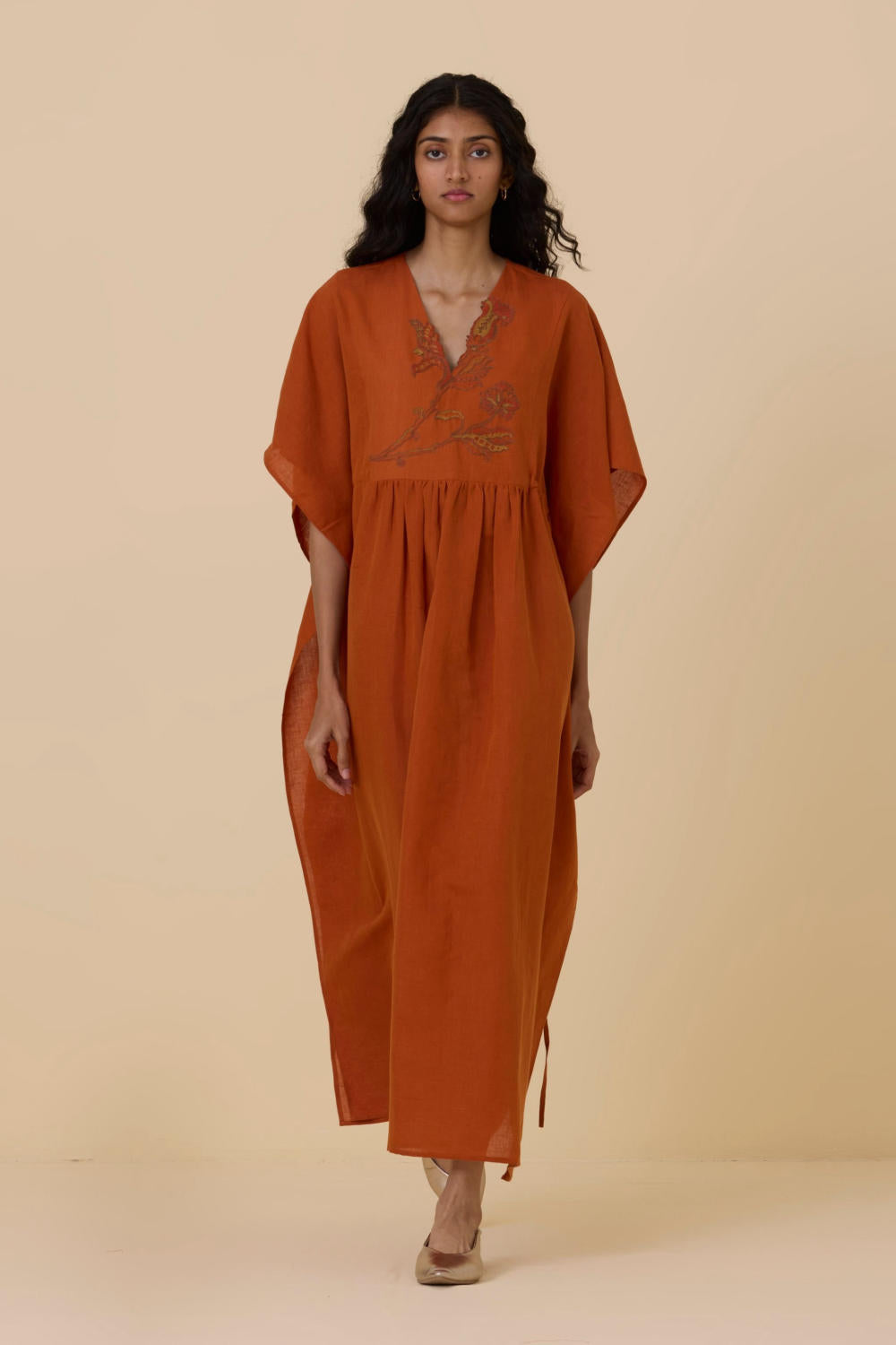 Safa Orange Kaftan Dress