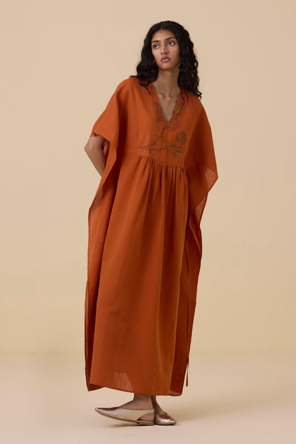 Safa Orange Kaftan Dress