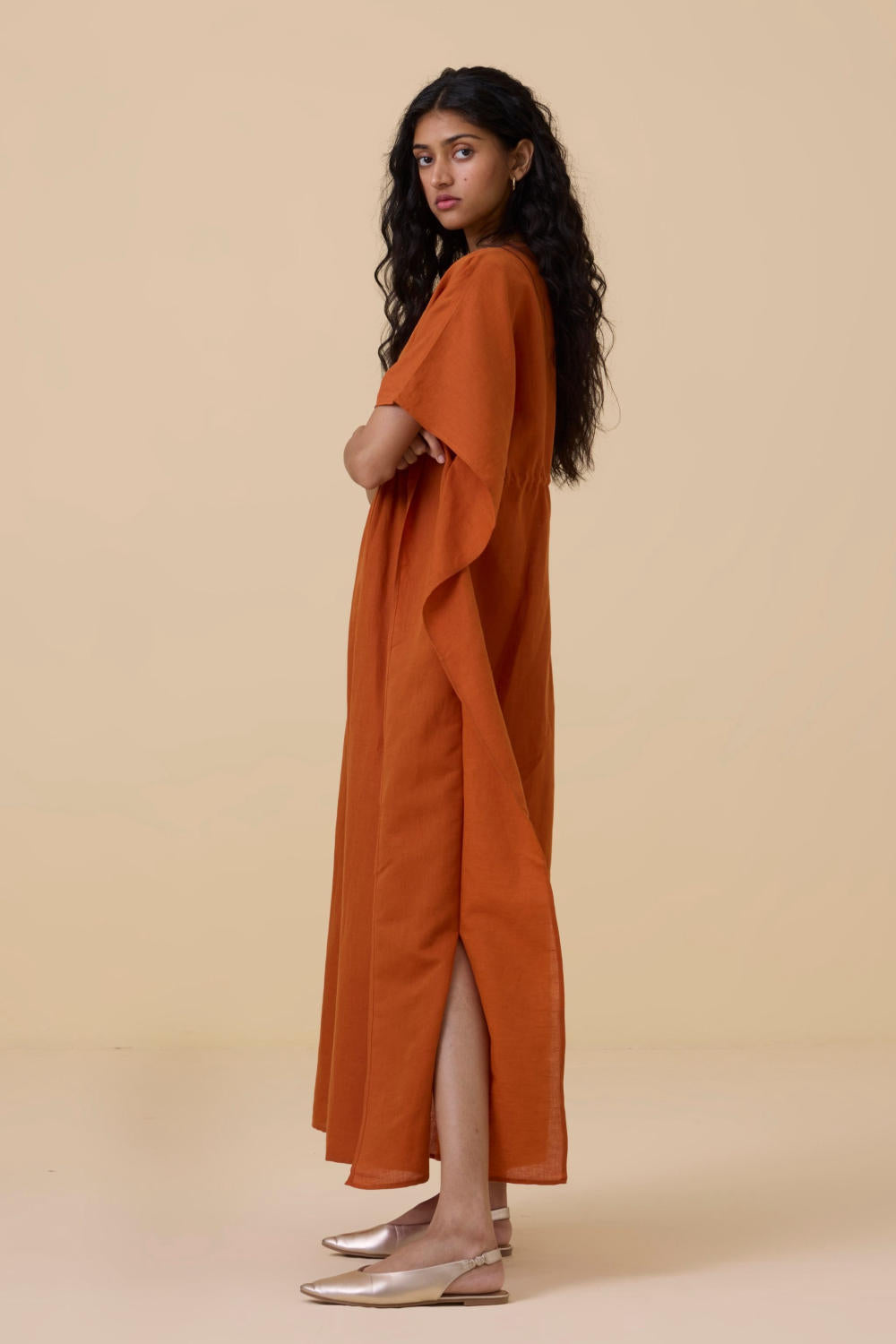 Safa Orange Kaftan Dress