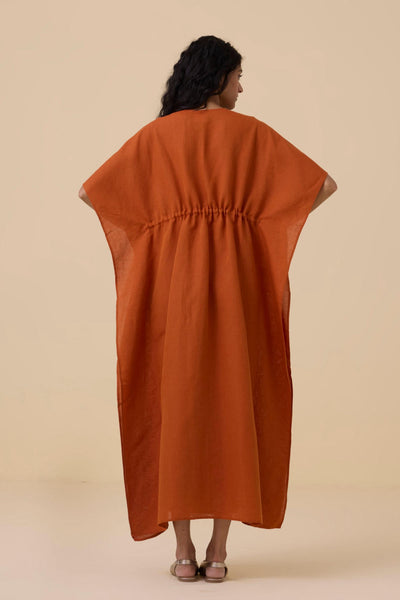 Safa Orange Kaftan Dress