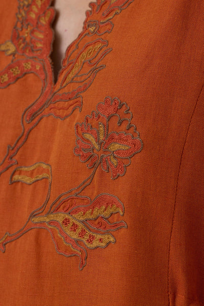 Safa Orange Kaftan Dress