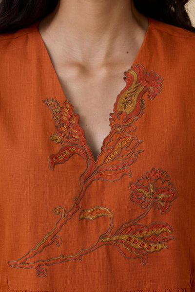 Safa Orange Kaftan Dress