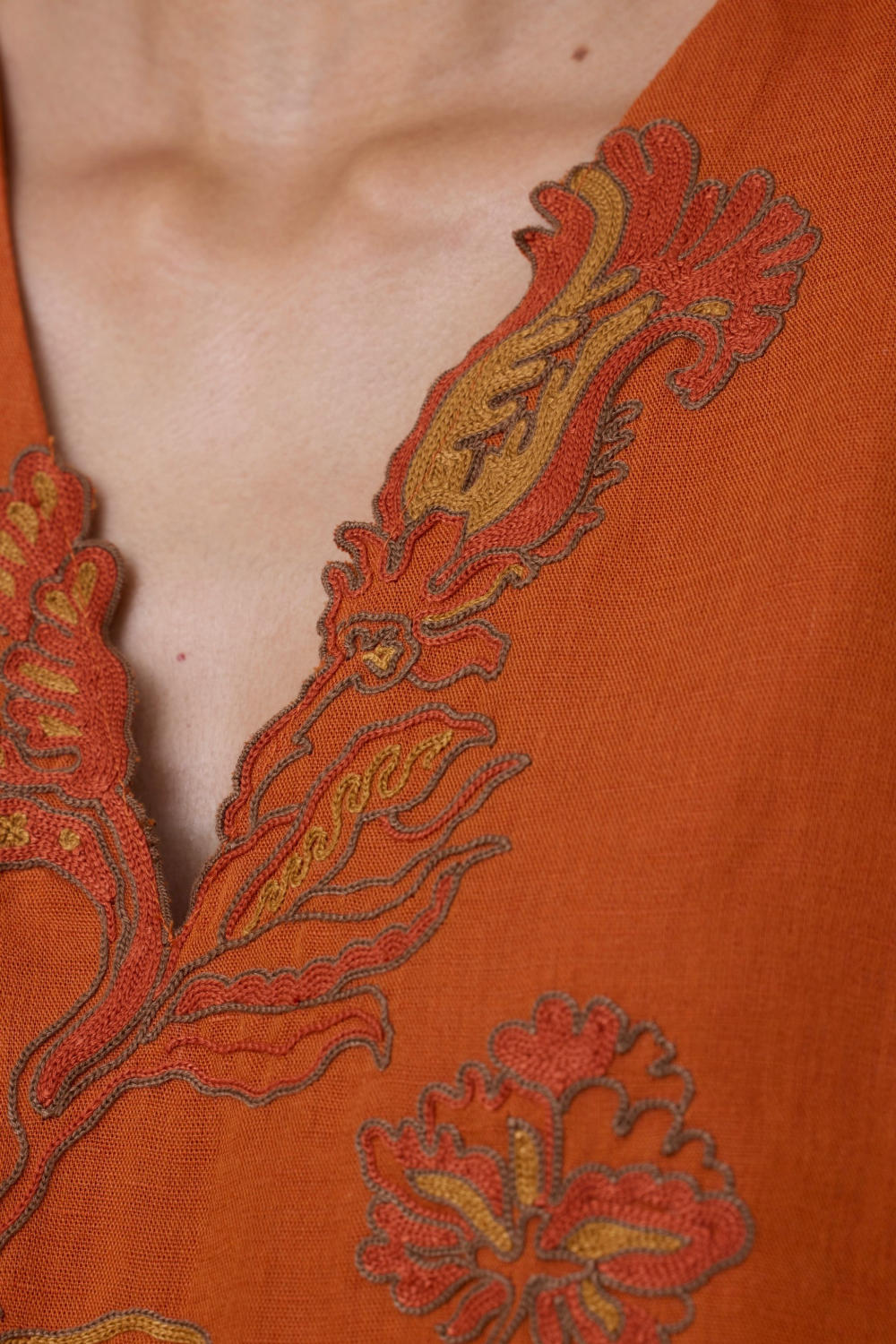 Safa Orange Kaftan Dress