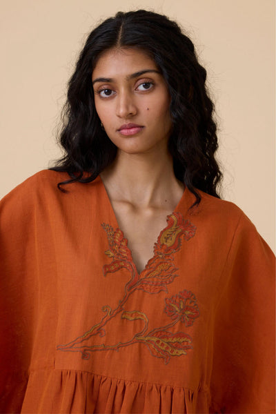 Safa Orange Kaftan Dress