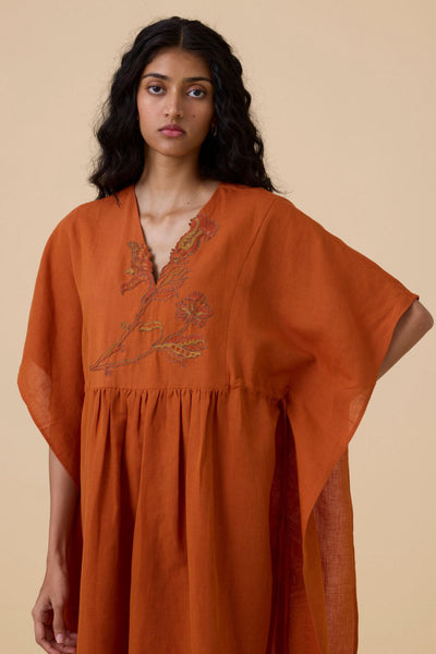 Safa Orange Kaftan Dress