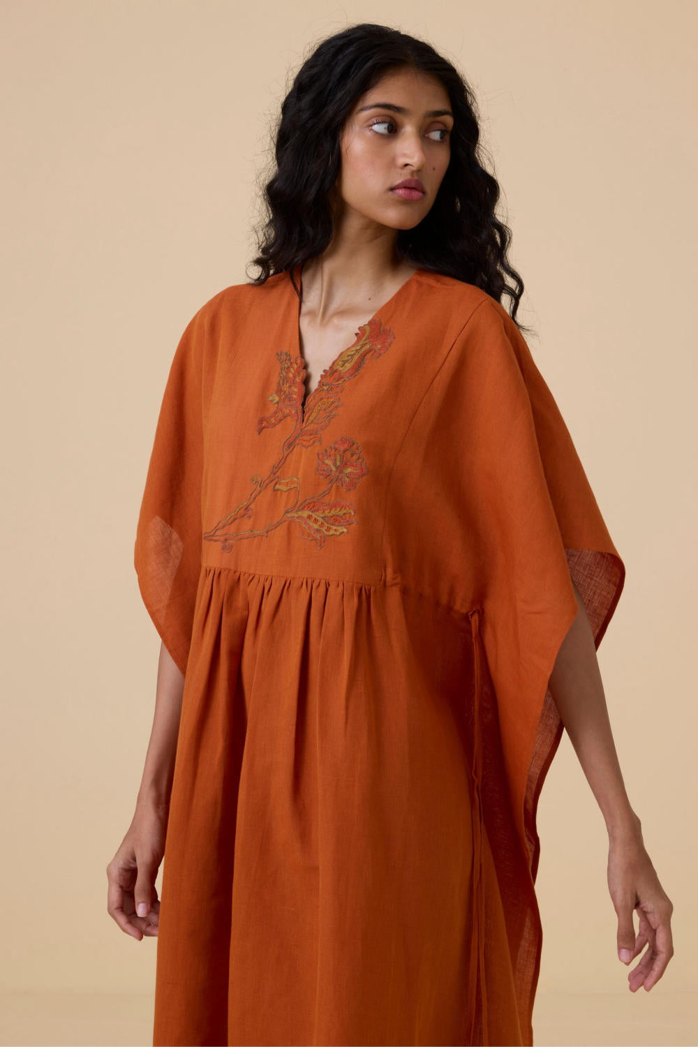 Safa Orange Kaftan Dress