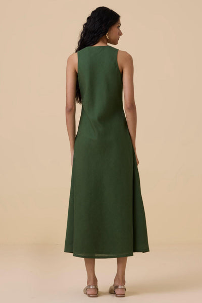 Saira Green Sleeveless Maxi Dress