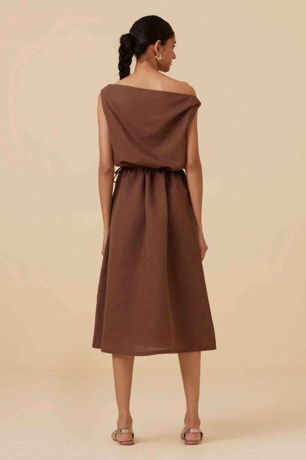 Salma Brown Midi Dress