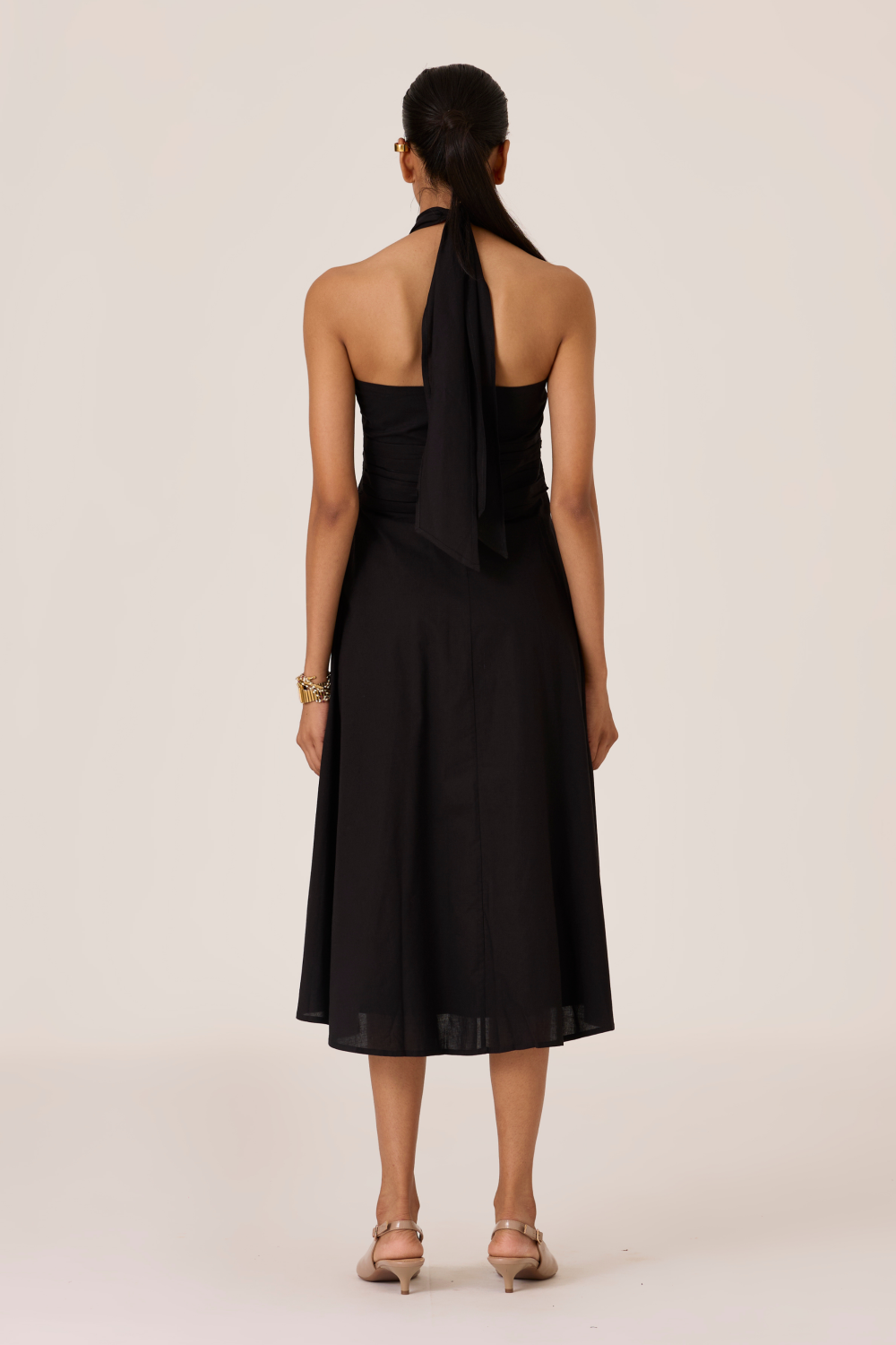 Samaria Black Halter Dress