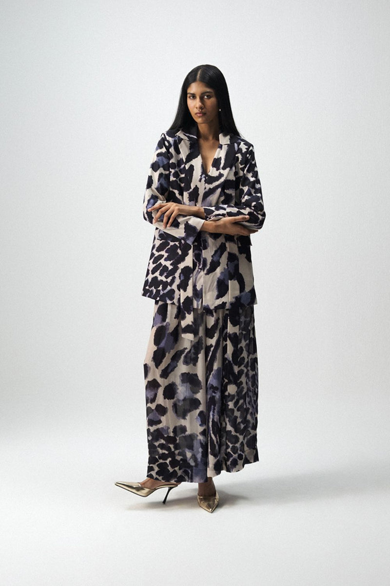 SAMBURU BLAZER & PANTS SET by Yam in blue color for women Worldwide