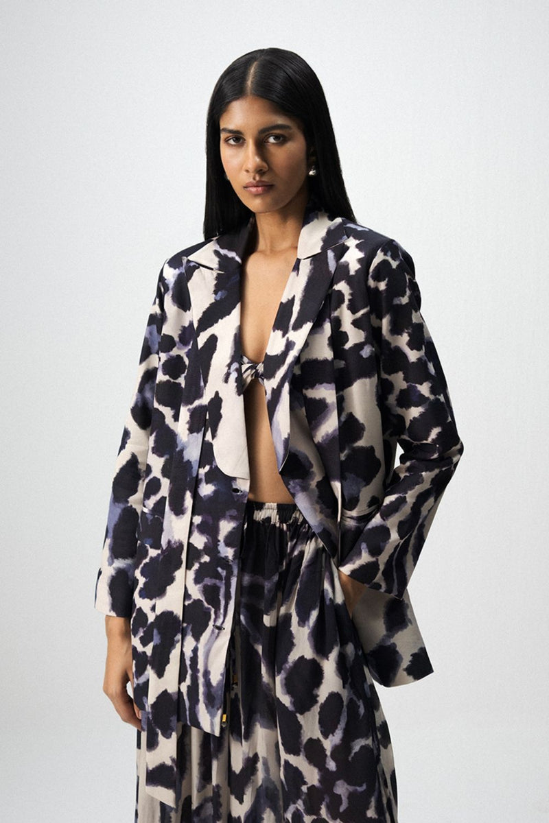 SAMBURU BLAZER & PANTS SET by Yam in blue color for women Worldwide