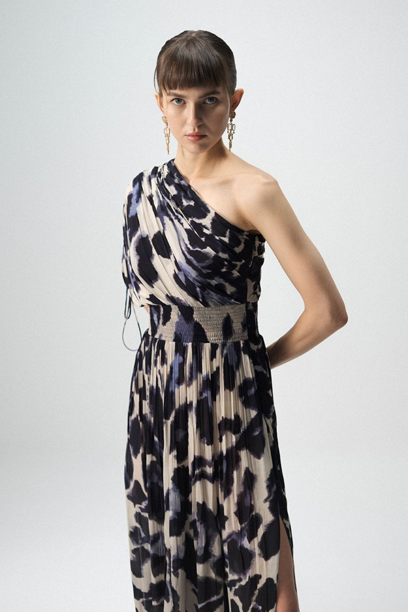 SAMBURU ONE SHOULDER DRESS by Yam in blue color for women Worldwide