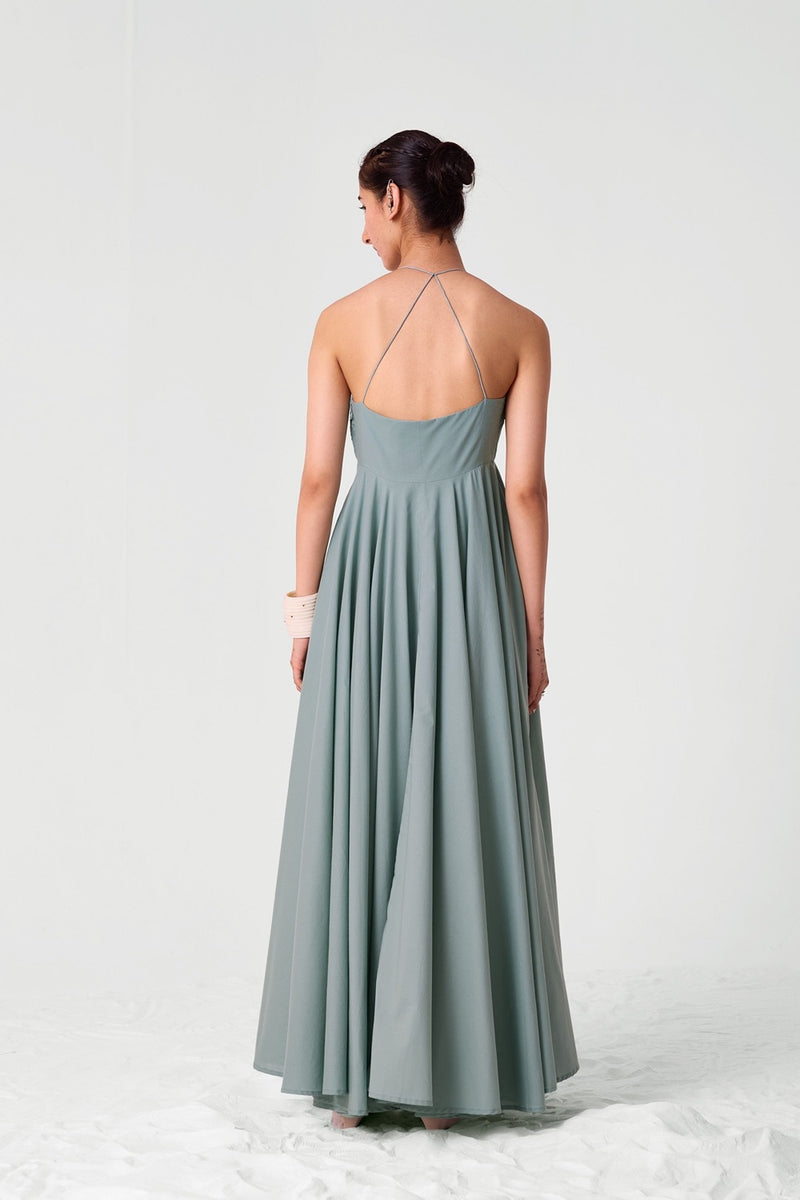 Samir Pleated Halter Neck Dress