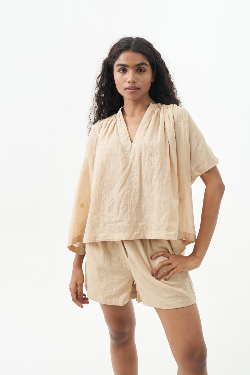 Sand shorts set cotton Dresses,Short and Midi Dresses by World of Crow in sand color for women Worldwide