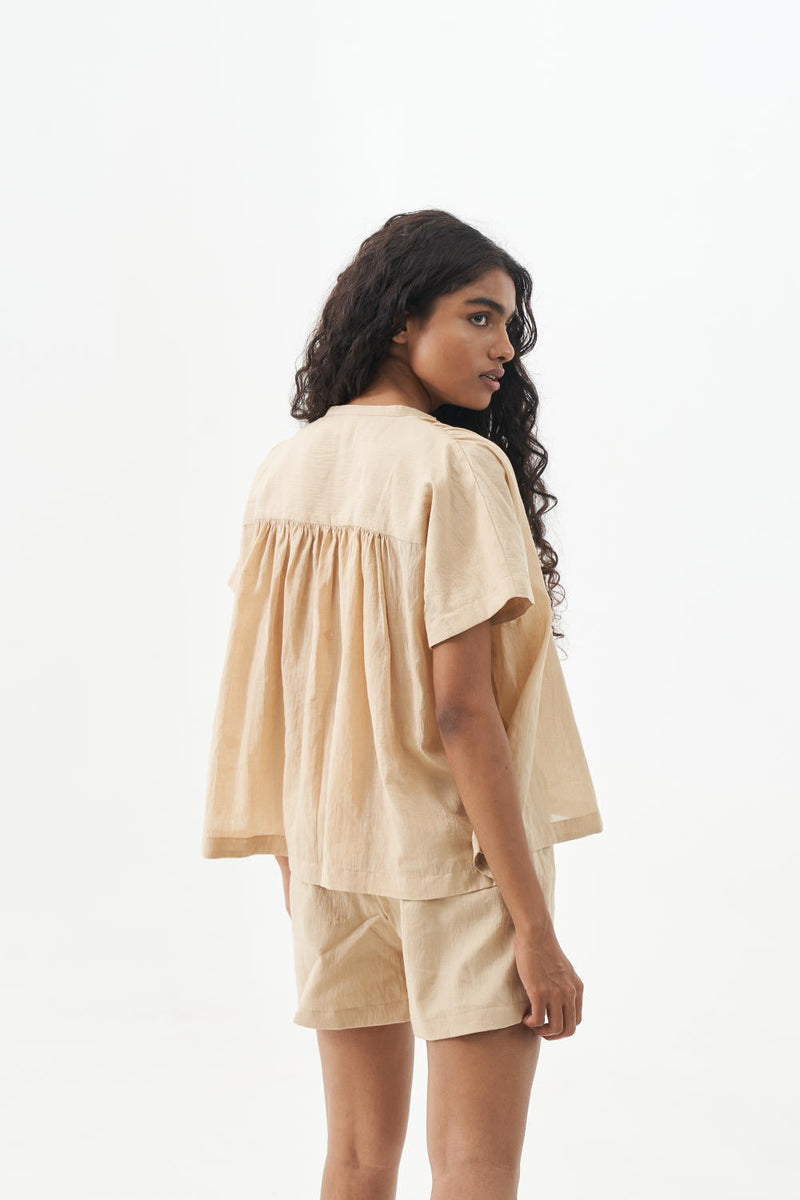 Sand shorts set cotton Dresses,Short and Midi Dresses by World of Crow in sand color for women Worldwide