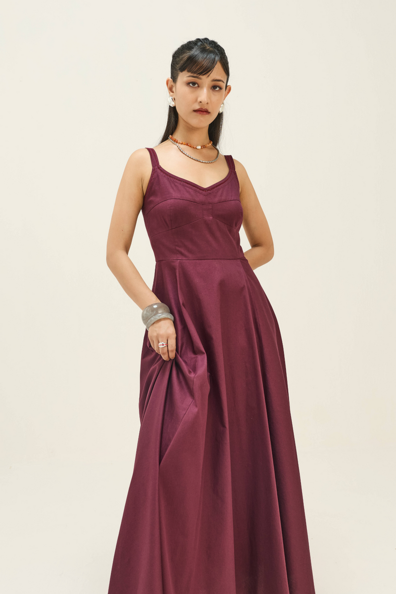 Sangria Sea Twill Maxi Dress cotton by SUI for women Worldwide