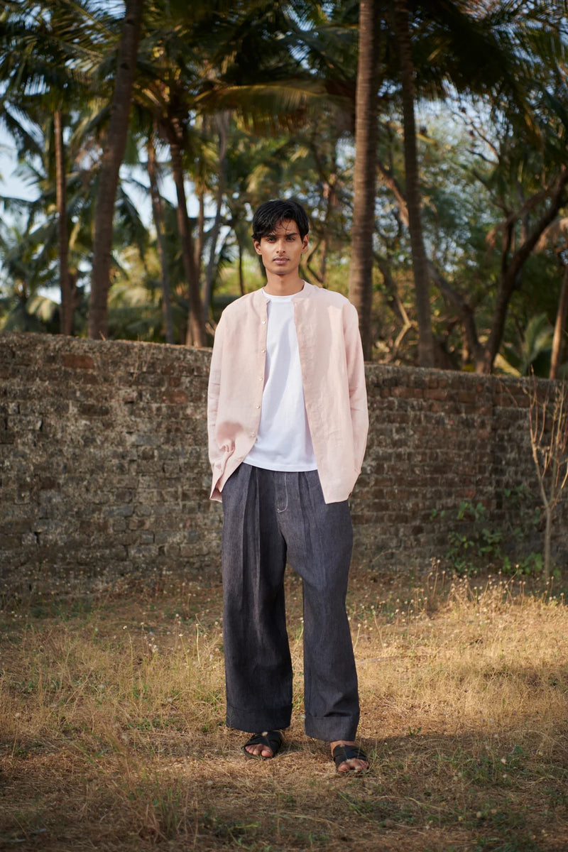 Graphite Linen Denim Men's Baggy Pants linen by Saphed Men for men Worldwide