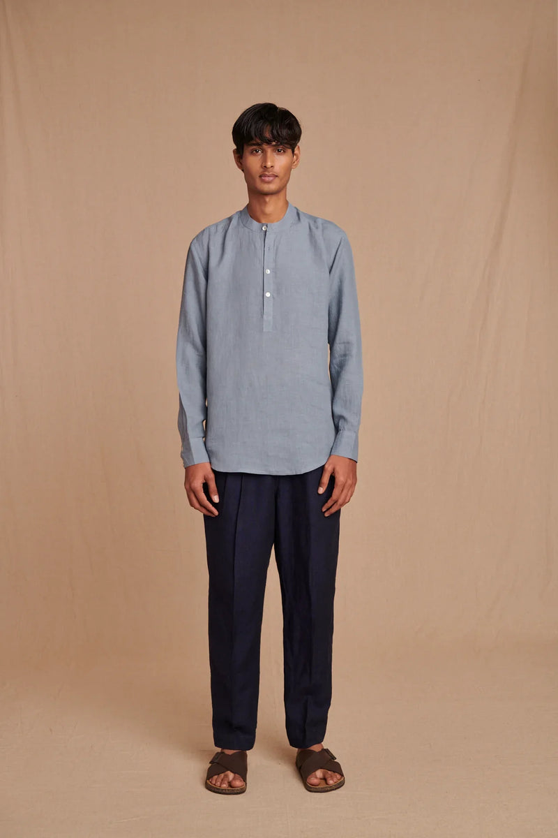 Sky Linen Men's Shirt Kurta linen by Saphed Men for men Worldwide