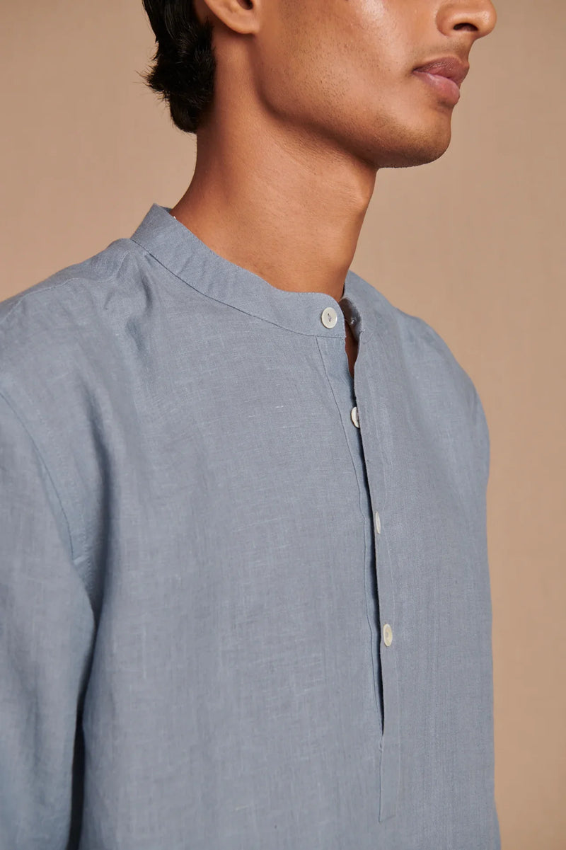 Sky Linen Men's Shirt Kurta linen by Saphed Men for men Worldwide